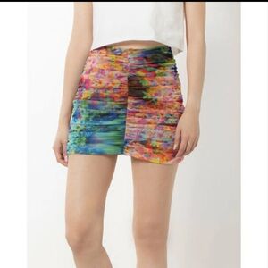 Desigual Ruched Stretch Mini Skirt XL NWT